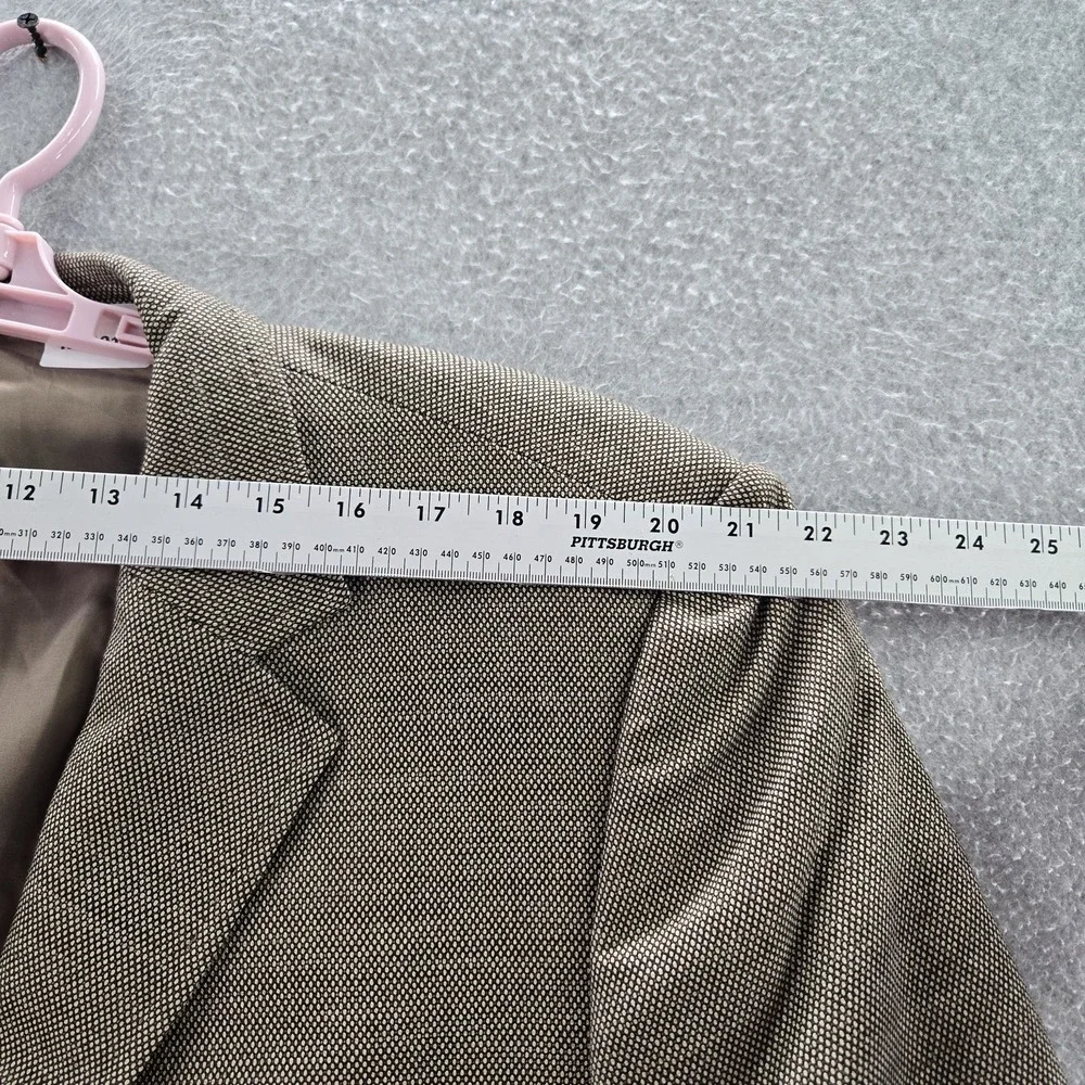 Hugo Boss Men‎ Blazer 46R Brown Polyester Wool Geometric The Jam Sharp Business